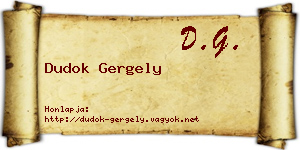 Dudok Gergely névjegykártya